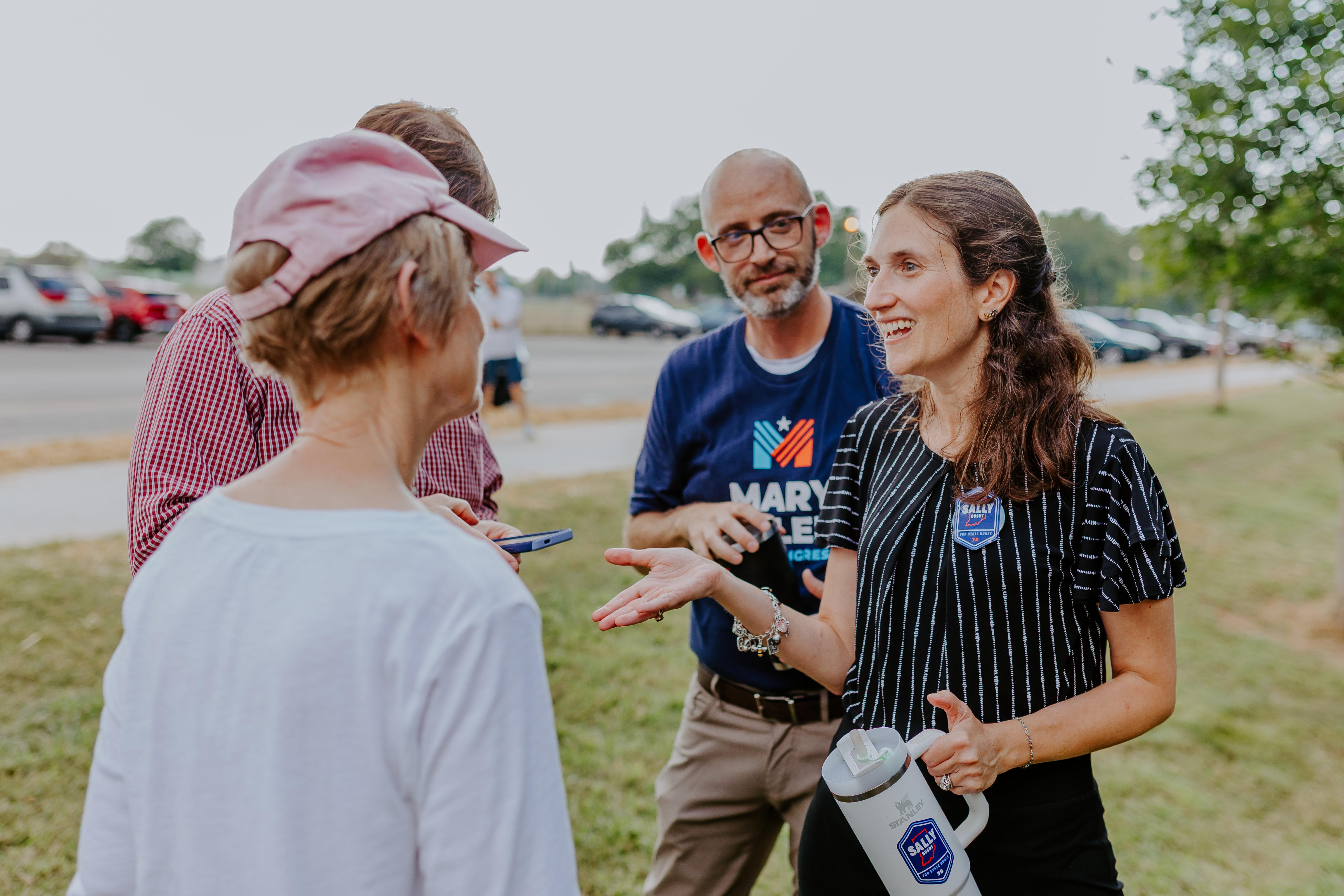 Sally Busby with grassroots supporters in District 78